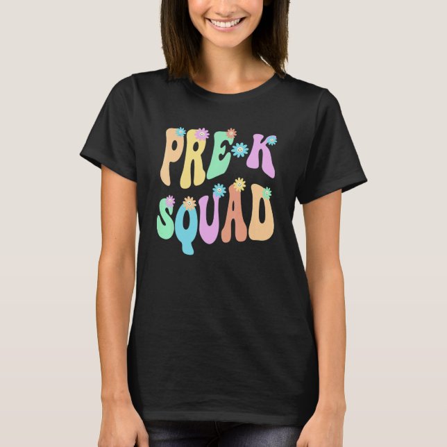 Rainbow Pre K Squad Retro Prek Little Miss 60er T-Shirt (Vorderseite)