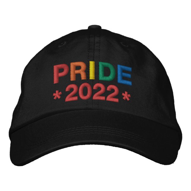 Rainbow Pride 2022 Bestickte Baseballkappe (Vorderseite)
