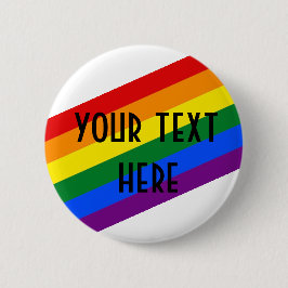 Rainbow Pride Abzeichen - Benutzerdefinierter Text Button