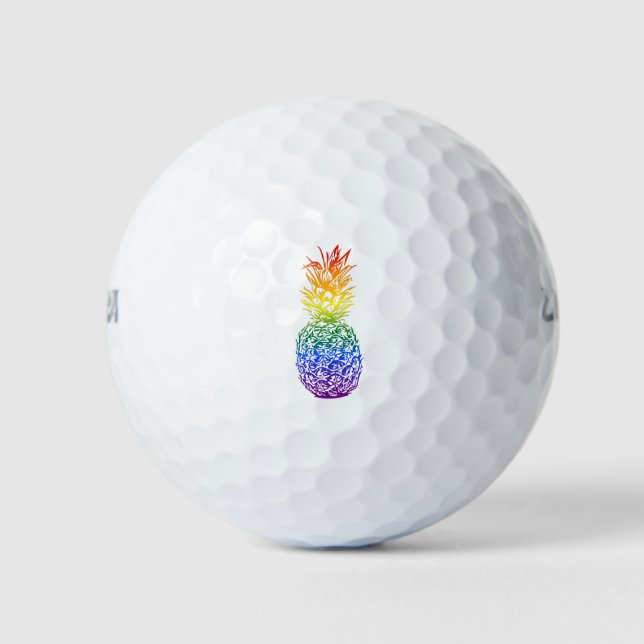Rainbow Pride Ananas LGBTQ Golfball (Vorderseite)