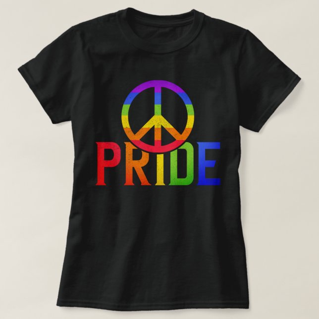 Rainbow Pride and Peace T-Shirt (Design vorne)