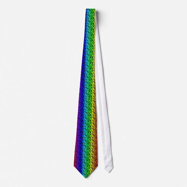 Rainbow Pride Animal Stripe Krawatte (Vorderseite)