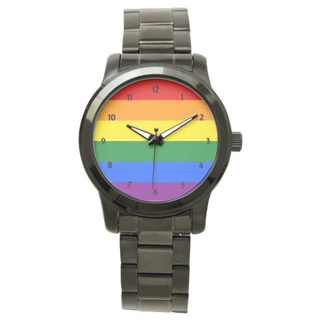 Rainbow Pride Armbanduhr (Vorderseite)