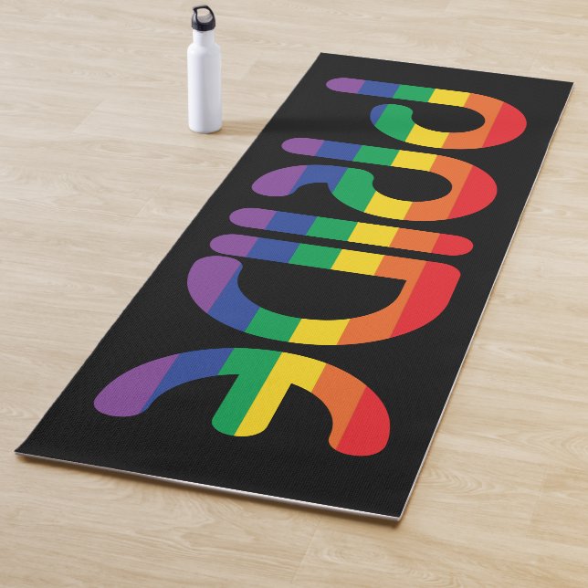 Rainbow Pride Ballon Letters Yogamatte (Beispiel)