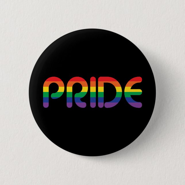 Rainbow Pride Balloon Letters Button (Vorderseite)