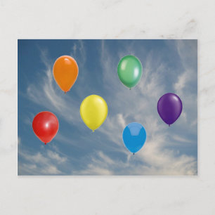 Rainbow Pride Balloons Postkarte