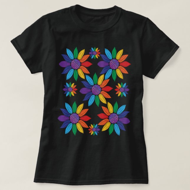 Rainbow Pride Blume T-Shirt (Design vorne)