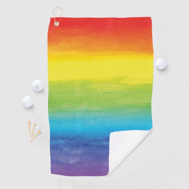Rainbow Pride Bright Vibrann Golfhandtuch (Insitu)