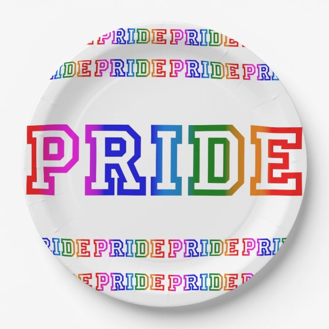 Rainbow PRIDE Celebration 9" Papier Party Plate Pappteller (Vorderseite)