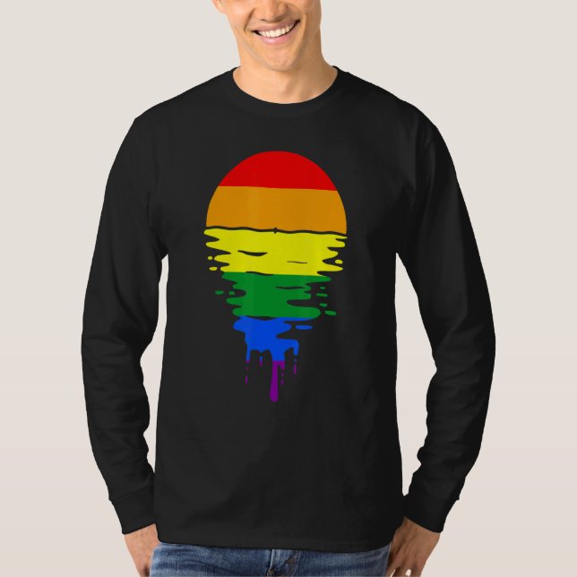 Rainbow Pride Colors Sunset T-Shirt (Vorderseite)