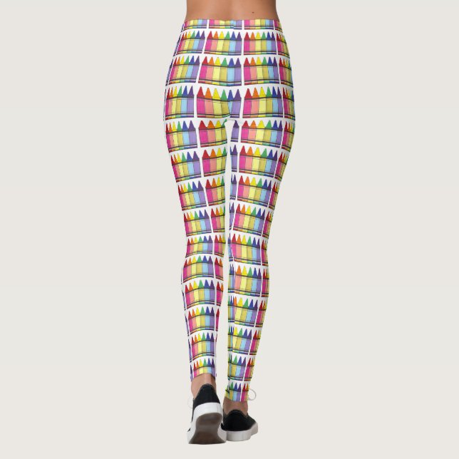 Rainbow Pride Crayons Art Artist Print Leggings (Rückseite)