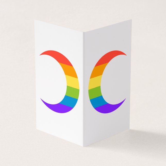 Rainbow Pride Crescent Moons Greeting Card Visitenkarten (Vorderseite)