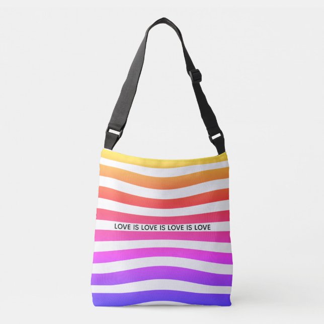 Rainbow Pride Crossbody Bag Tragetaschen Mit Langen Trägern (Vorderseite)