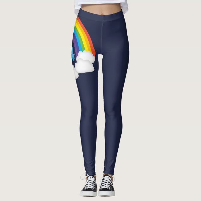 Rainbow Pride Deep Blue Parade Leggings (Vorderseite)