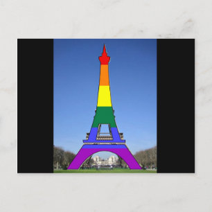 Rainbow Pride Eiffel Tower Postkarte