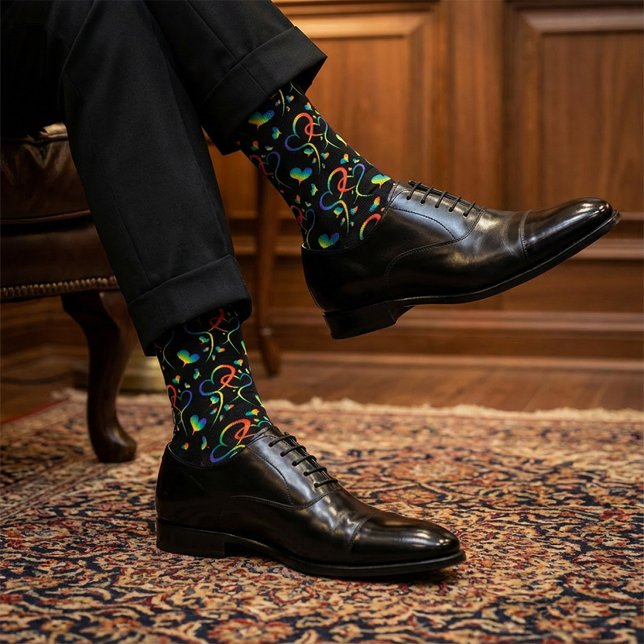 Rainbow Pride Entwined Hearts Socken (Von Creator hochgeladen)