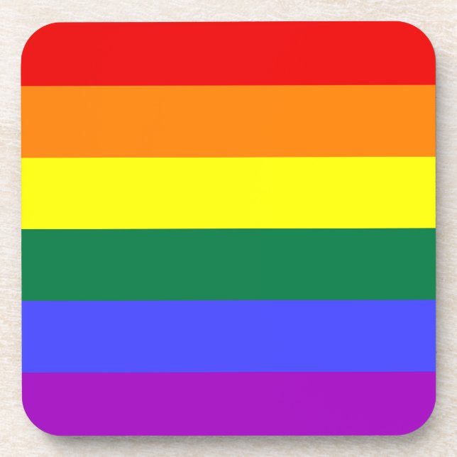 Rainbow Pride Flag Cork Untersetzer (Vorderseite)