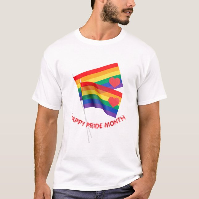 Rainbow Pride Flag Herz Liebe T - Shirt (Vorderseite)