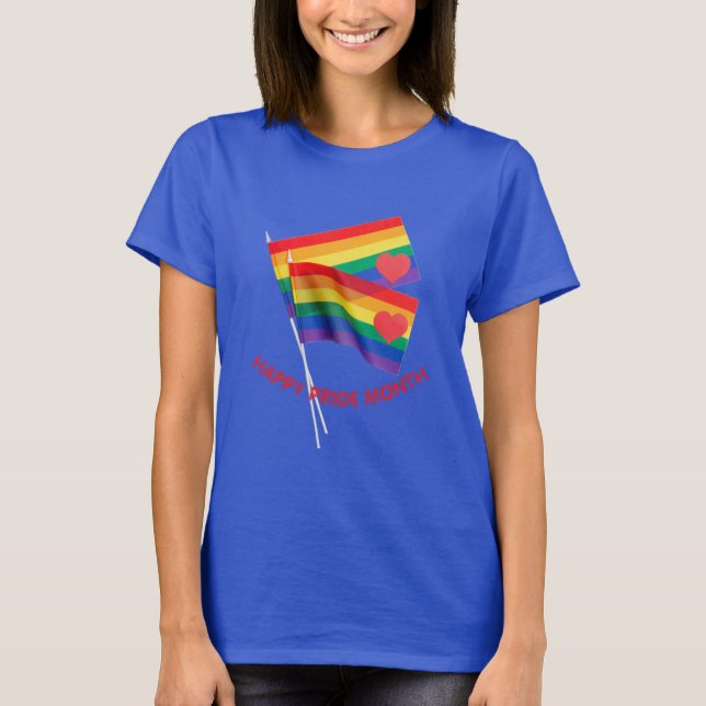 Rainbow Pride Flag Herz Liebe T - Shirt (Vorderseite)