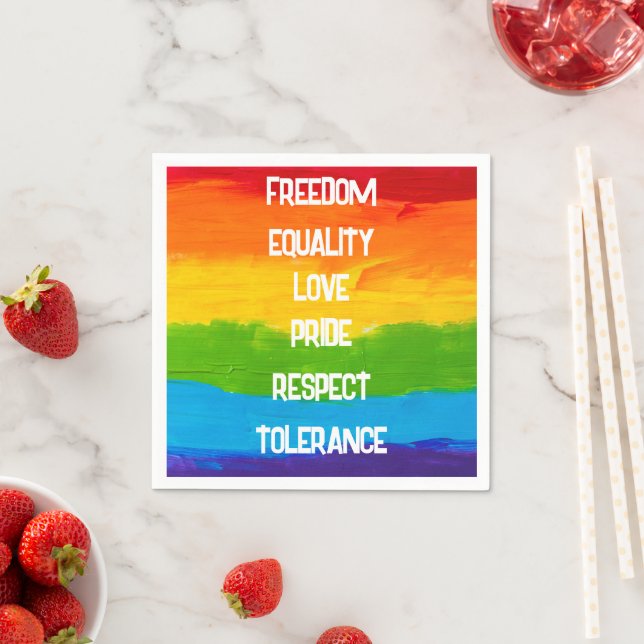 Rainbow Pride Flag Party Napkins - LGBTQ+ Dekorati Serviette (Beispiel)