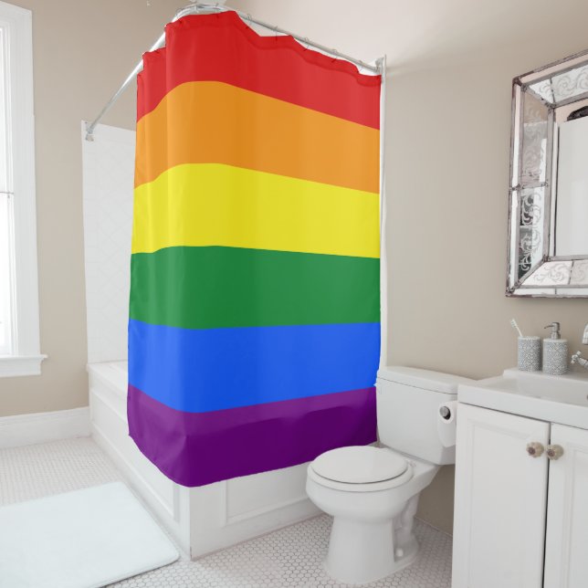 Rainbow-Pride-Flagge Duschvorhang (Beispiel)