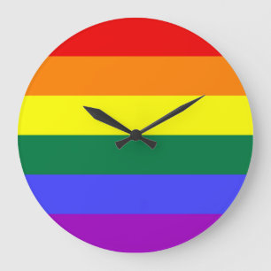 Rainbow-Pride-Flagge Große Wanduhr