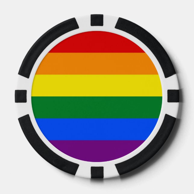 Rainbow-Pride-Flagge Pokerchips (Vorderseite)