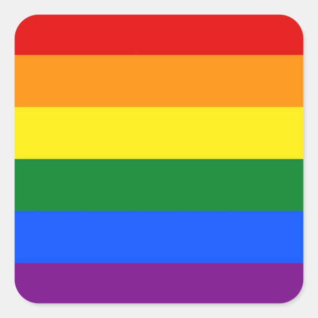 Rainbow-Pride-Flagge Quadratischer Aufkleber (Vorderseite)