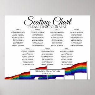 Rainbow Pride Flags 7 Tabelle Hochzeitstabelle Poster