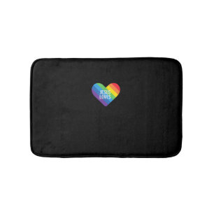 Rainbow Pride Gay Christlich LGBTQ+ Jesus Lieben T Badematte