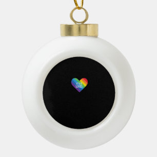 Rainbow Pride Gay Christlich LGBTQ+ Jesus Lieben T Keramik Kugel-Ornament