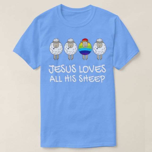 Rainbow Pride Gay Christliche LGBTQ+ Jesus Lieben  T-Shirt (Design vorne)