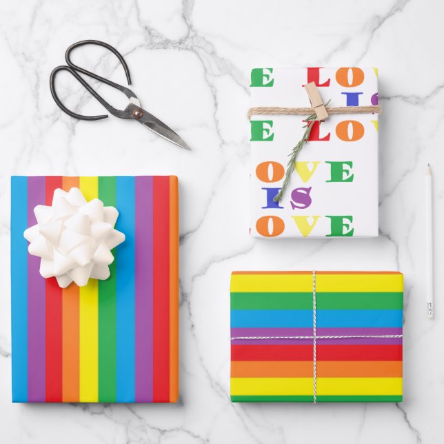 ‚Rainbow Pride‘  Geschenkpapier Set (Vorderseite)