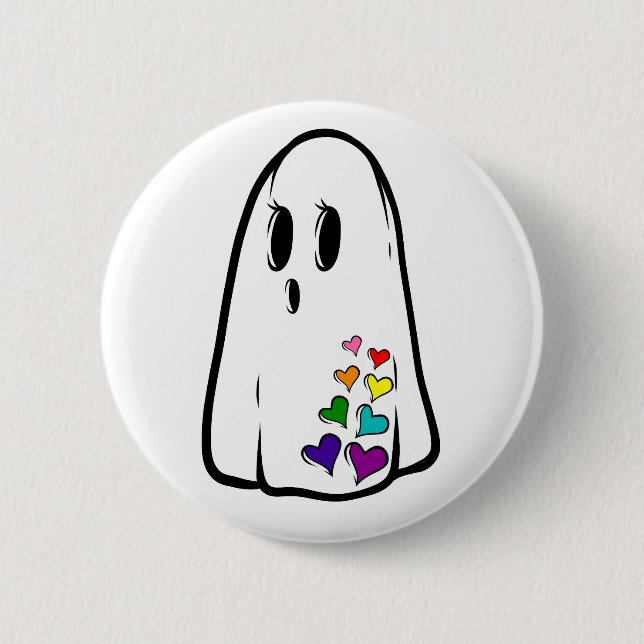 Rainbow Pride Ghost Button (Vorderseite)