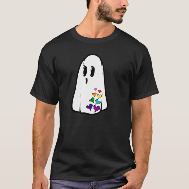 Rainbow Pride Ghost T-Shirt (Vorderseite)
