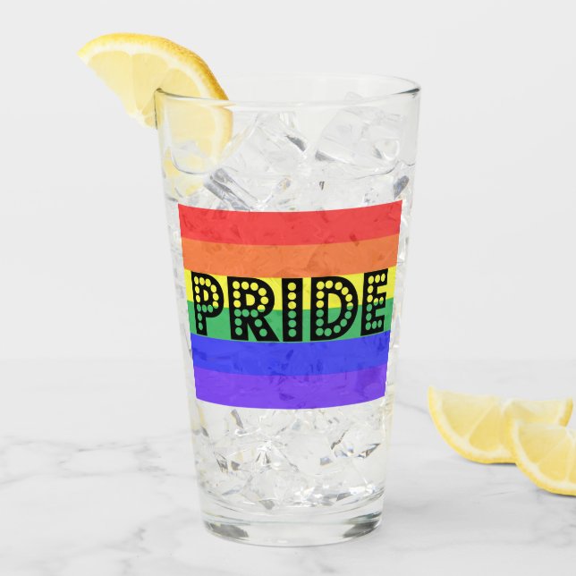 Rainbow Pride Glas (Vorderseite Ice)