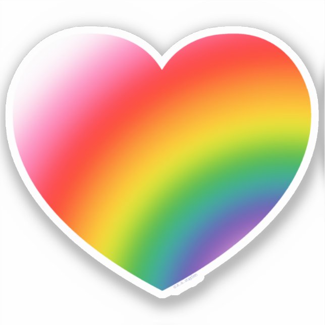 Rainbow Pride Gradient Heart Aufkleber (Vorderseite)