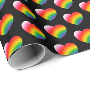Rainbow Pride Gradient Hearts Muster Geschenkpapier