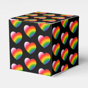 Rainbow Pride Gradient Hearts Muster Geschenkschachtel