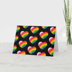 Rainbow Pride Gradient Hearts Muster Karte