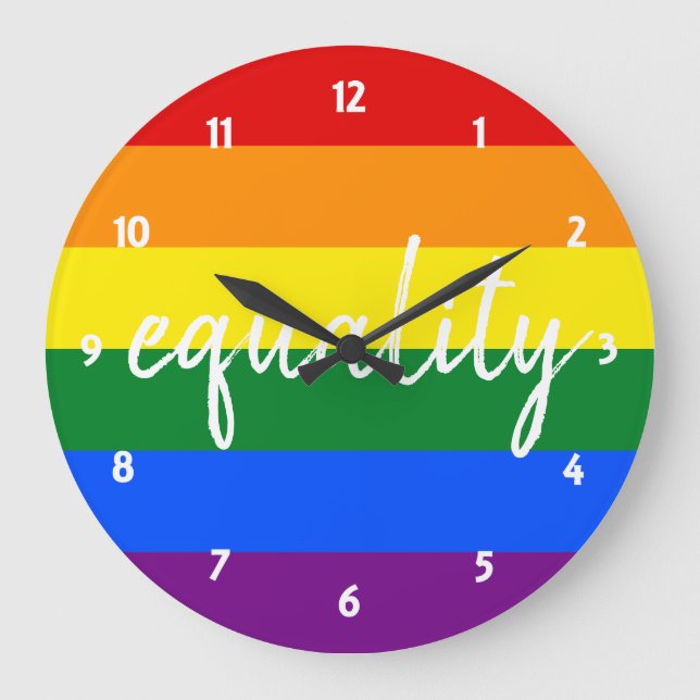 Rainbow Pride Große Wanduhr (Vorderseite)