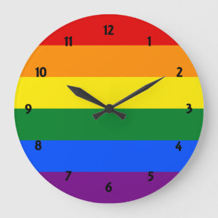 Rainbow Pride Große Wanduhr