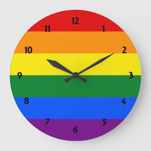 Rainbow Pride Große Wanduhr (Vorderseite)