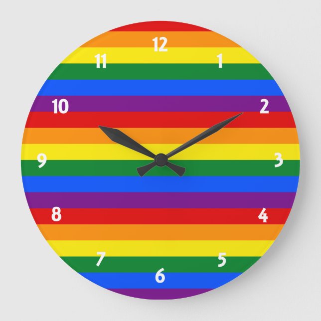 Rainbow Pride Große Wanduhr (Vorderseite)