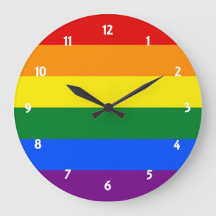 Rainbow Pride Große Wanduhr