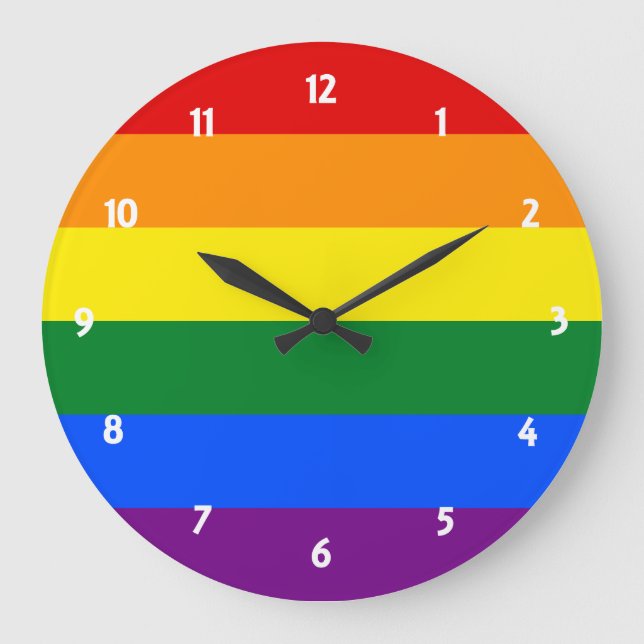 Rainbow Pride Große Wanduhr (Vorderseite)