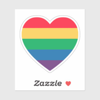 Rainbow Pride Heart Aufkleber