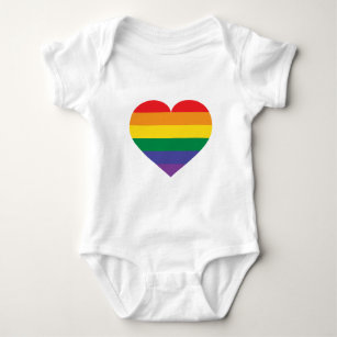 Rainbow Pride Heart Baby Strampler