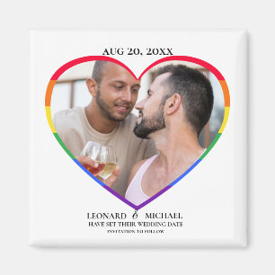 Rainbow Pride Heart Foto Rahmen Save the Date Magnet