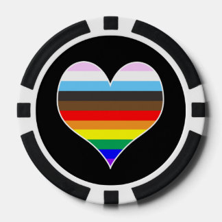 Rainbow Pride Heart Pokerchips